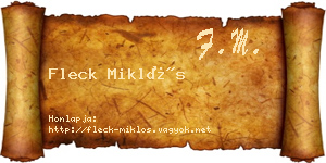 Fleck Miklós névjegykártya